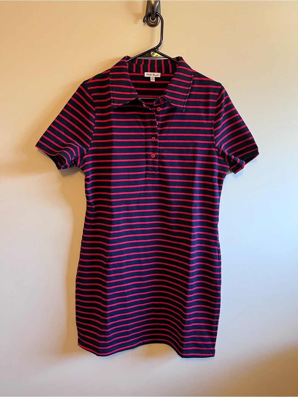 Striped Navy and Red Polo Dress- Runs Small!